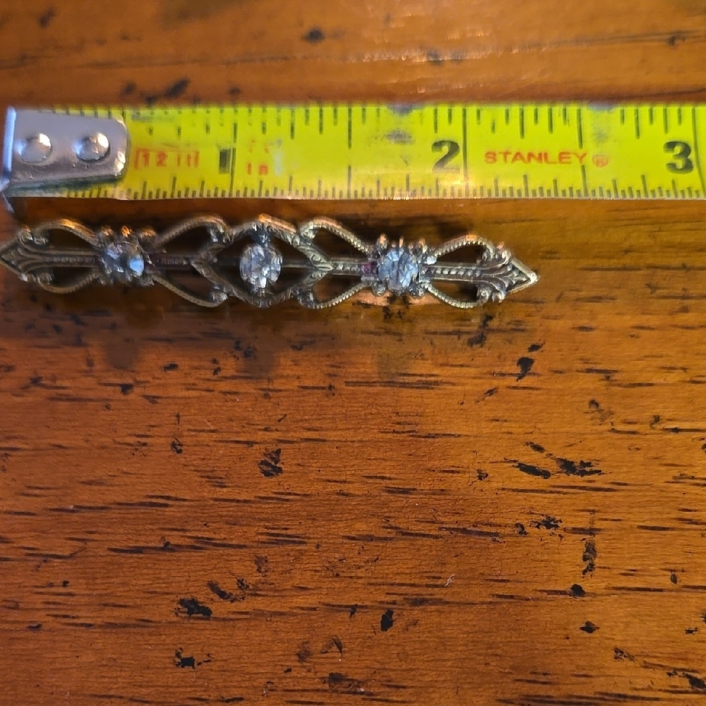 Vintage Gold Brooch with Silver Accents